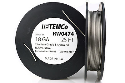 Temco Titanium Wire 18 Gauge 25 Ft Surgical Grade 1 Resistance Awg Ga